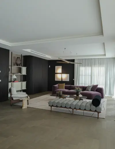 Tarima surco multiformato y espiga en villa privada